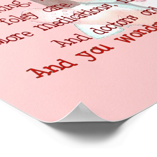 Poster Poème d'art infirmière (Frameable) "I'm Fatired" (Coin)