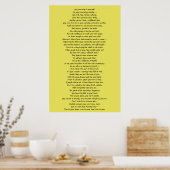 Poster Poème d'art mural pour encourager l'estime de soi (Cuisine)