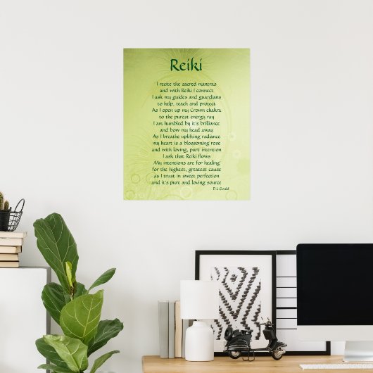 Poster Poème d'art "Reiki" (Bureau à domicile)