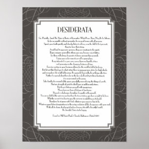 Poster Poème de desiderata