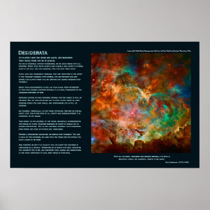 Poster Poème de Desiderata - Carina Nebula à Argo Navis