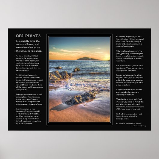 Poster Poème de Desiderata - Île Burgh de Bantham (Devant)