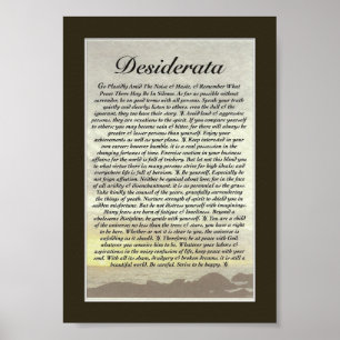 Poster Poème de DESIDERATA par Ehrmann maximum
