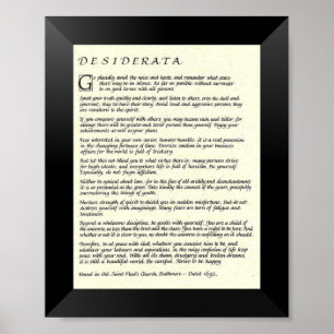 Poster Poème de DESIDERATA par Ehrmann maximum