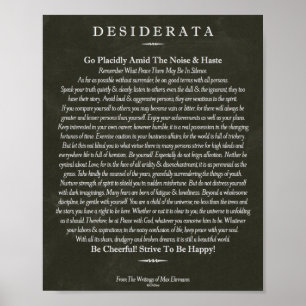 Poster Poème de Desiderata par Max Ehrmann Chalk Art