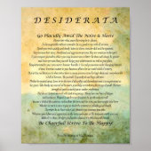 Poster Poème de Desiderata sur la forêt d'aquarelle (Devant)