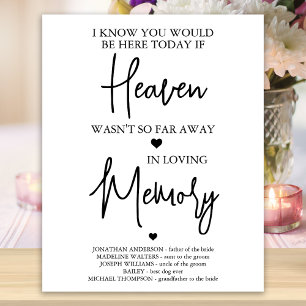 Poster Poème de mariage commémoratif au ciel en souvenir