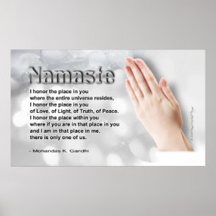 Poster Poème de Namaste (honorant le jour global d'unité)