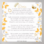 Poster Poème de nom "Daria" (Devant)