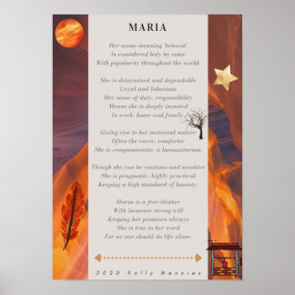 Poster Poème de nom "Maria"
