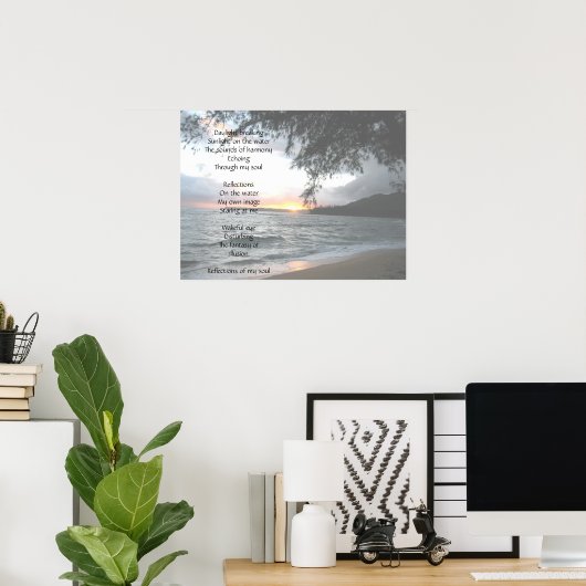 Poster Poème de réflexion (Bureau à domicile)