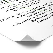 Poster Poème de Sympathie pour animaux de compagnie Impri (Coin)