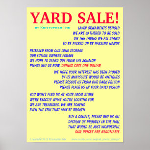 Poster Poème de Yard Sale