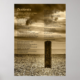 Poster Poème Desiderata - Art, J'Ai Le Temps