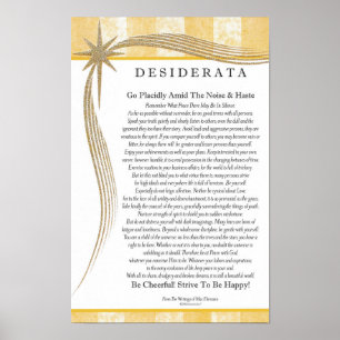 Poster Poème Desiderata de Max Ehrmann Gold Star Designer