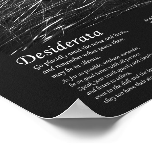 Poster Poème Desiderata - Escrime Dans Les Dunes, Art (Coin)