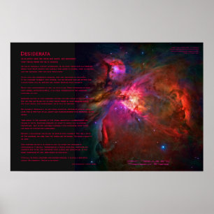 Poster Poème Desiderata - Etoiles Orion Nebula et Trapezi