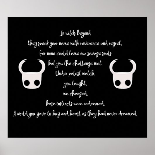 Poster Poème Hollow Knight (Devant)