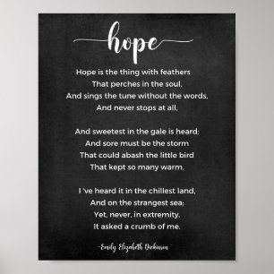 Poster Poème Hope Poem noir et blanc