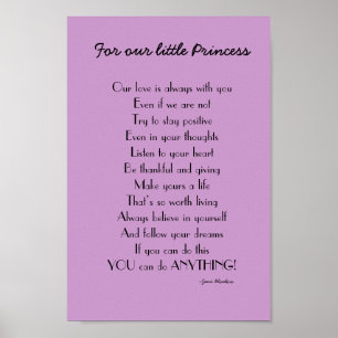 Poster Poème inspiré de fille des parents