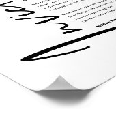 Poster Poème Invictus par Henley dans le script noir mode (Coin)