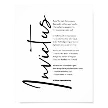 Poème Invictus par Henley dans le script noir mode