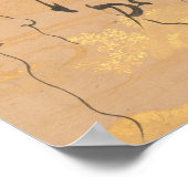 Poster Poème japonais asiatique Calligraphie or Bush Clov (Coin)