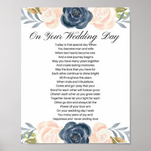 Poster Poème Mariage de votre jour de mariage