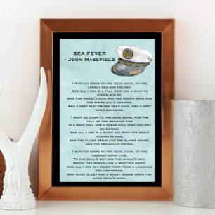 Poster Poème Masefield Fièvre de mer  
