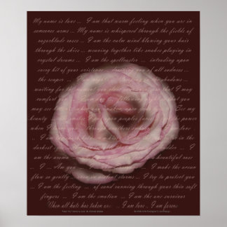 Poster Poème "Mon nom est amour" Floral Imprimer