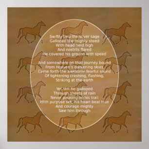 Poster Poème Motivationnel du Cheval Galloping