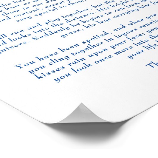 Poster Poème Rainbow Bridge pour la perte d'animal de com (Coin)