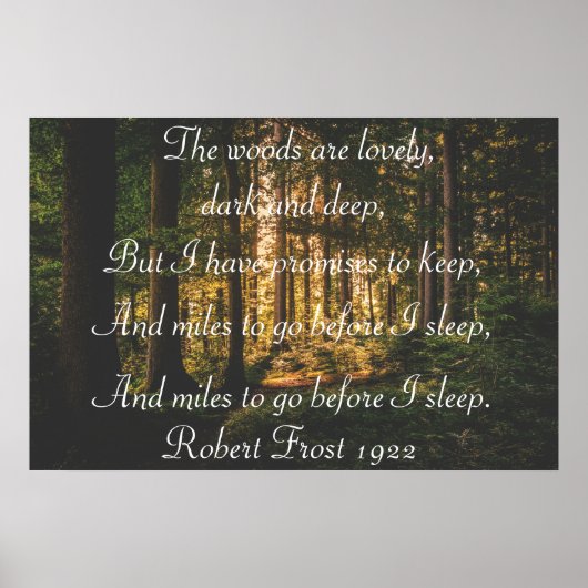 Poster Poème Robert Frost (Devant)