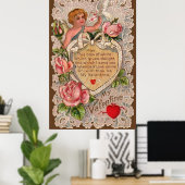 Poster Poème Saint Valentin avec dentelle (Bureau à domicile)