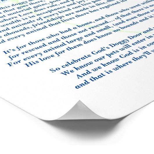 Poster Poème : Souvenirs spéciaux des animaux de compagni (Coin)