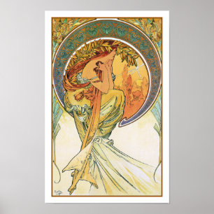 Poster POÉSIE de la série "les arts" par Mucha