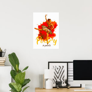 Poster Poésie en Pointe – Élégante Art Ballerine pour la 