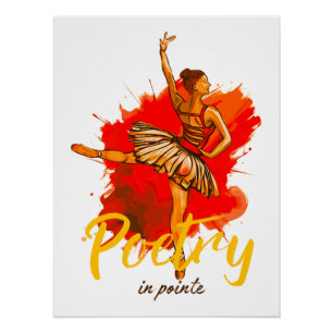 Poster Poésie en Pointe - Elégante Ballerina Art pour la