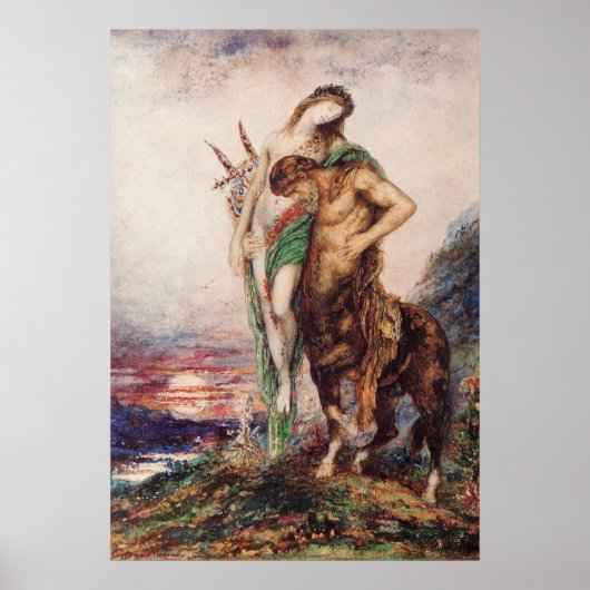 Poster Poète mort porté par un Centaur (coucher du soleil (Devant)