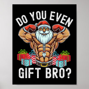 Poster Poids Bodybuilding Noël Père Noël Noël
