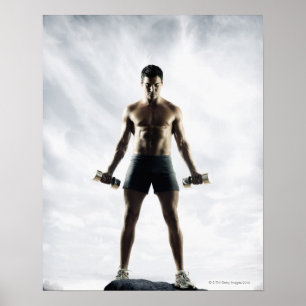 Poster Poids de levage 3 d'homme