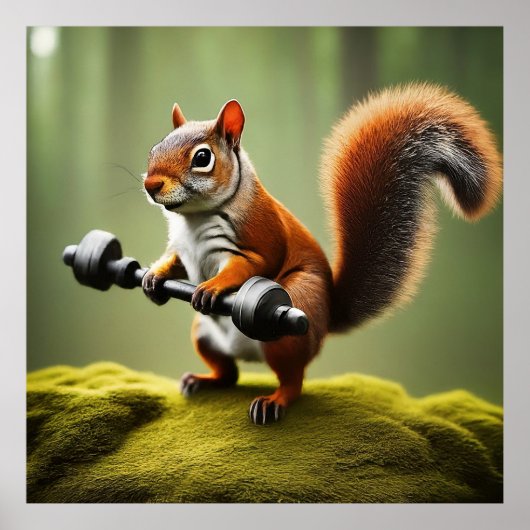 Poster Poids de levage des écureuils (Devant)