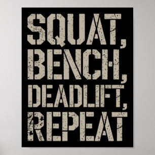Poster Poids du banc de squat levage à répétition Gym Tee