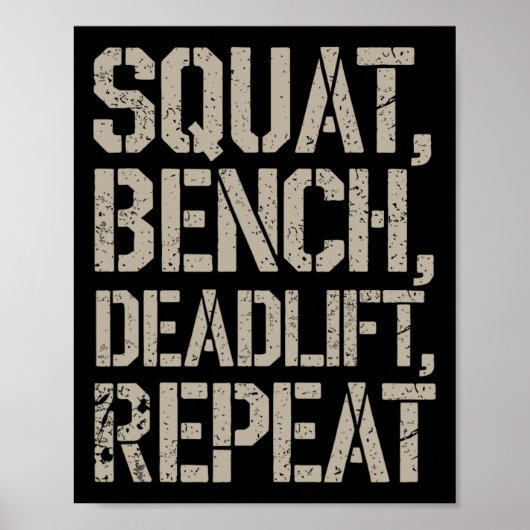 Poster Poids du banc de squat levage à répétition Gym Tee (Devant)