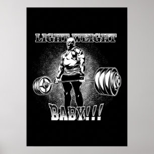 Poster Poids léger bébé - Gym entraînement Motivationnel