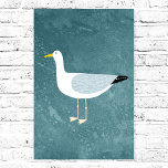 Poster Poignée<br><div class="desc">A cheeky seagull standing by the deep green ocean. Perfect pour la belle qui aime la sassy birds and the coast.</div>
