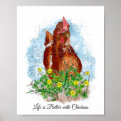 Poster Poignée à la main de poulet et citation (Devant)