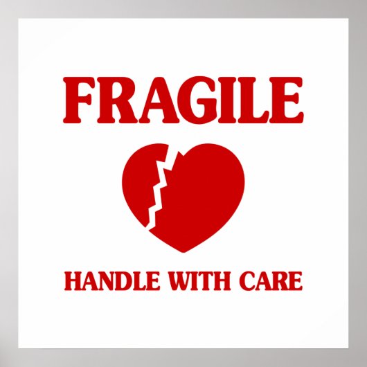 Poster Poignée Cardiaque Fragile Avec Soin (Devant)
