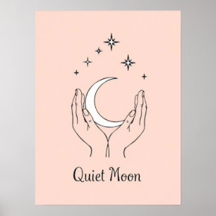 Poster Poignée Crescent Lune Line Art