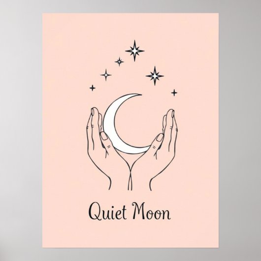Poster Poignée Crescent Lune Line Art (Devant)